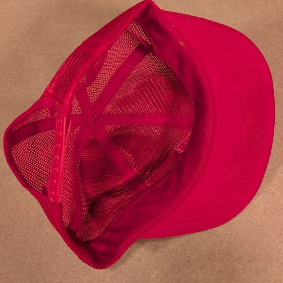 Vintage 80s MoorMan’s Feed Hat K-Brand Red Mesh Snapback Trucker Cap Farm Supply - Picture 3 of 8